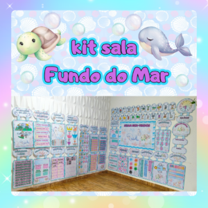 KIT SALA FUNDO DO MAR AQUARELA